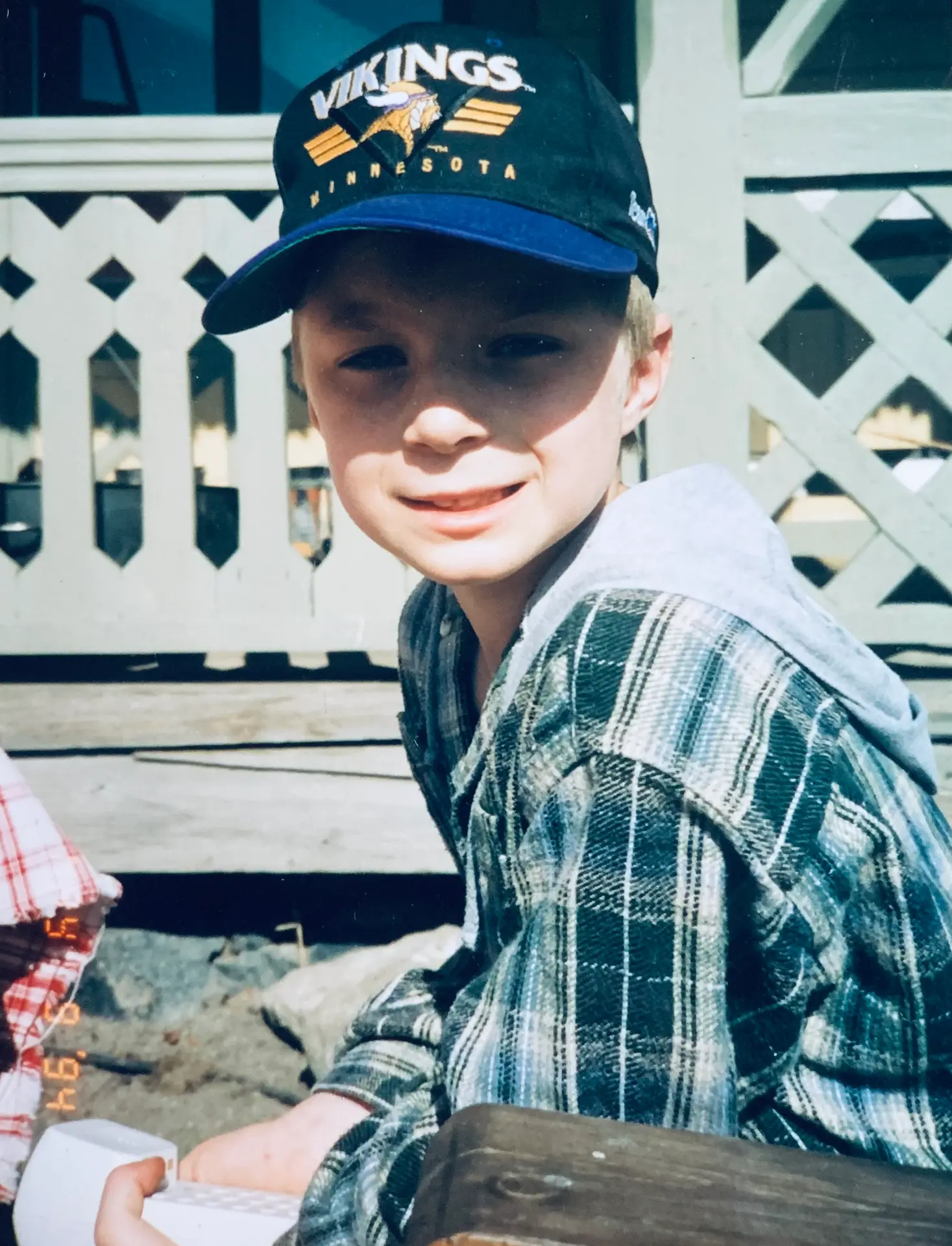 Michael Muhr in 1994 wearing a Minnesota Vikings cap at Eriksvik